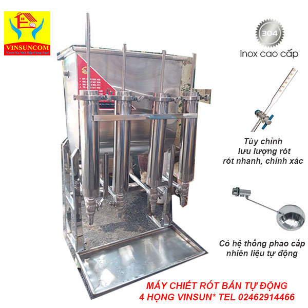 Máy Chiết Rót Bán Tự Động 4 Vòi Vinsun