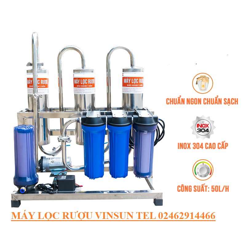 Máy Lọc Rượu 50 Lít Khử Độc Tố Và Cặn Bẩn Trong Rượu VinSun