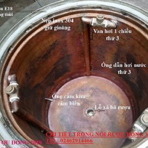 Nồi Nấu Rượu 50 Kg Điện Và Củi Loại Inox Lõi Đồng VinSun