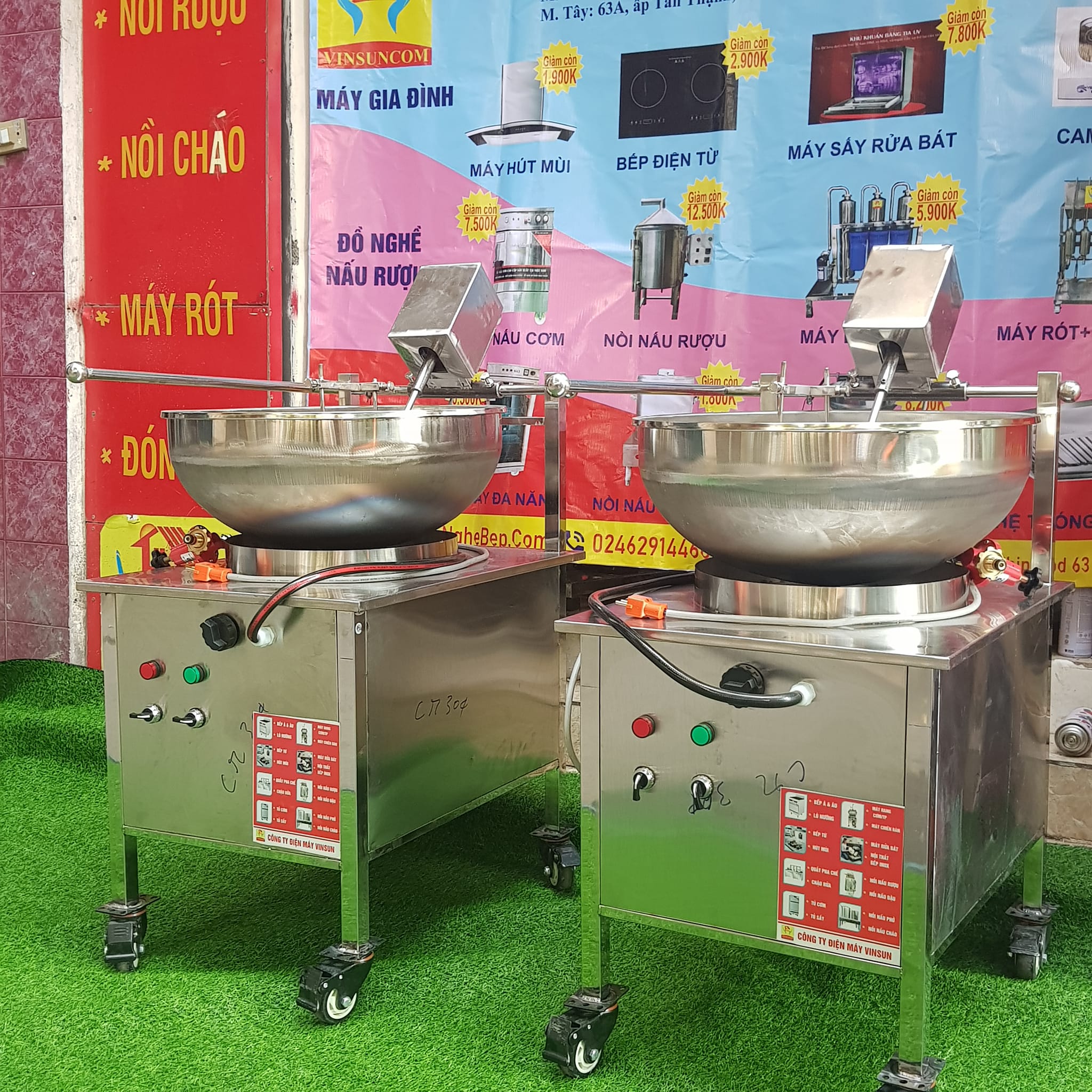 Máy Rang Cơm Chiên Cơm Xào Nấu 10 Xuất Gas Điện Tự Động VinSun Máy Rang Cơm Chiên Cơm Xào Nấu 10 Xuất Gas Điện Tự Động VinSun