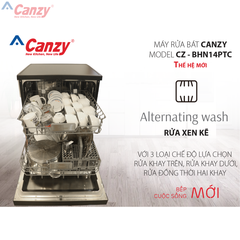 Máy rửa bát Canzy model CZ BHN14PTC Vinsun