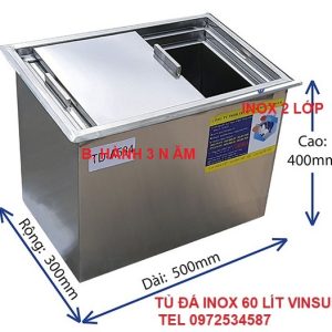 THÙNG ĐÁ INOX 60 LÍT QUẦY BAR PHA CHẾ ĐỒ UỐNG VINSUN