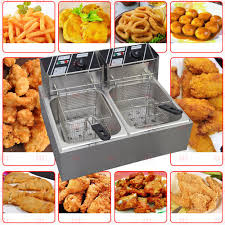 Bếp chiên nhúng đôi inox điện 2x6 Lít VinSun