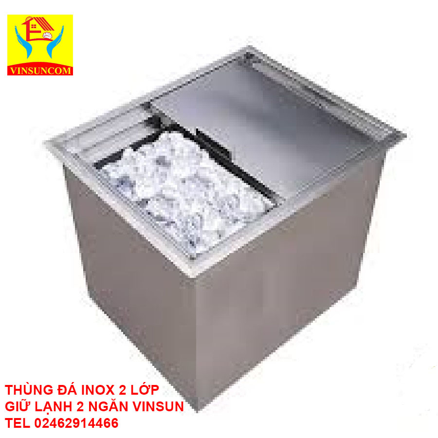 THÙNG ĐÁ INOX 60 LÍT QUẦY BAR PHA CHẾ ĐỒ UỐNG VINSUN