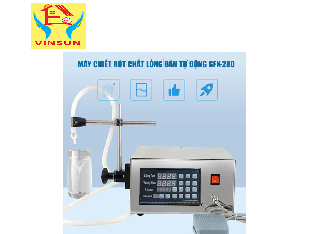 Máy Chiết Rót Bán Tự Động GFK-280 Vinsun Máy Chiết Rót Bán Tự Động GFK-280 Vinsun