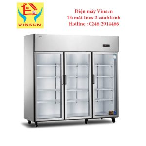 Tủ mát inox 3 cánh kính Vinsun