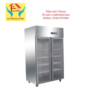 Tủ mát inox 2 cánh kính Vinsun