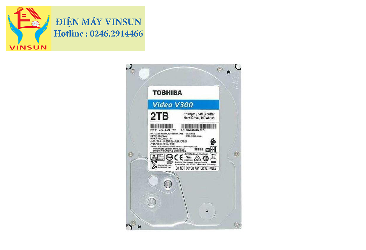 Ổ cứng Camera Toshiba S300 2TB HDWT720UZSVA Surveillance 3.5 inch Vinsun Phân Phối Ổ cứng Camera Toshiba S300 2TB HDWT720UZSVA Surveillance 3.5 inch Vinsun Phân Phối