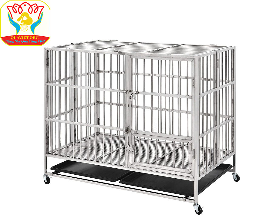 Chuồng mèo Inox - 2 tầng - có cầu thang Vinsun