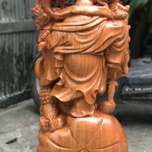 Tượng Di Lặc Ngũ Phúc Vác Đào Gỗ Hương 800 mm VinSun