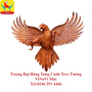Tượng Đại Bàng Tung Cánh Treo Tường ViNuVi Mộc