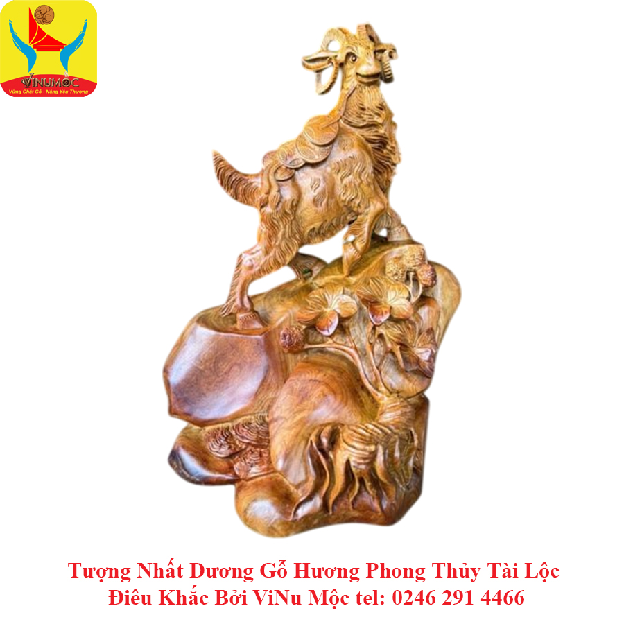 Tượng Nhất Dương C48xR42xS30 Gỗ Hương Phong Thủy Tài Lộc ViNu Mộc