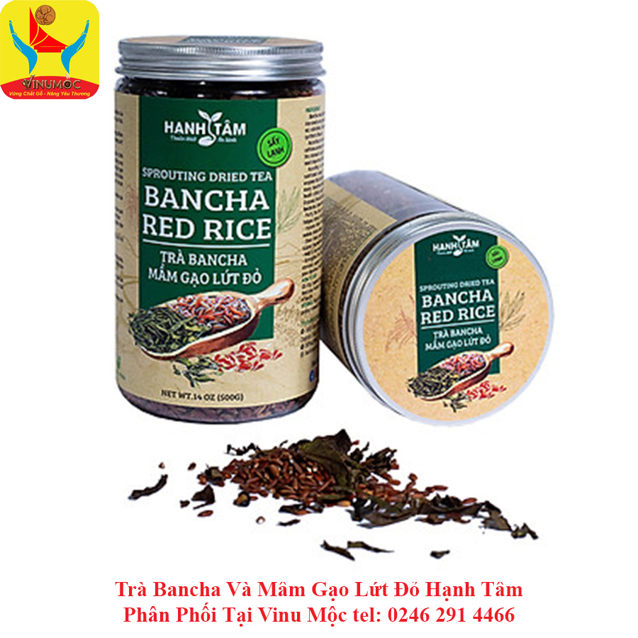 Trà Bancha - Mầm Gạo Lứt Đỏ Rang Hạnh Tâm Phân Phối Tại Vinu Mộc